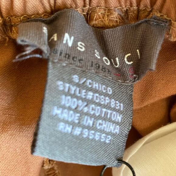 New Sans Souci $112 Clay Brown Elastic Waist Cargo Crop Small - Picture 12 of 14